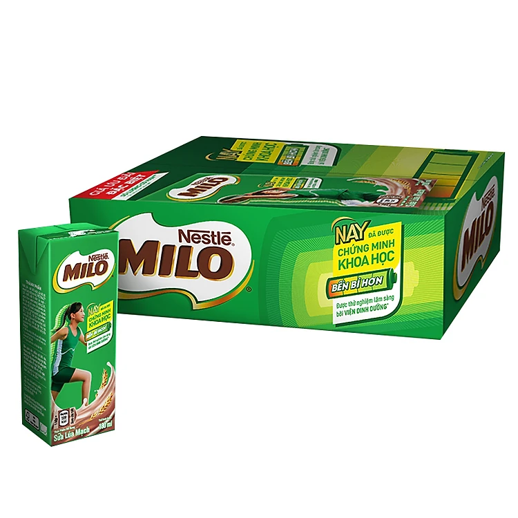 Sữa tươi Milo Cacao lúa mạch có đường hộp 180 ml Thùng 48 hộp